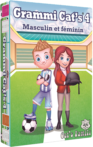 Boite du jeu Grammi Cat's 4 - Masculin et féminin de Cat's Family, sur la nature des mots