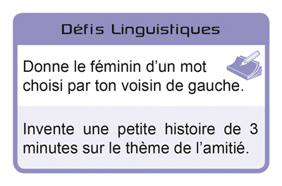 Carte Défis - Linguistique du jeu Talents et Intelligences Multiples