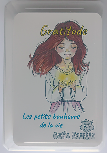 Boite du jeu Gratitude de Cat's Family, sur les petits bonheurs de la vie de tous les jours