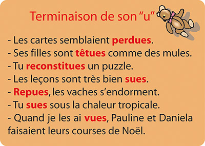 carte Phrases du jeu Ortho Cat's 1 - Les terminaisons