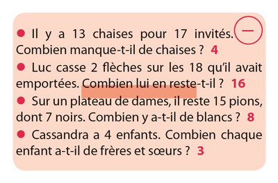 Carte Enigmes - Opérations du jeu Numé Cat's 1 - les énigmes mathématiques