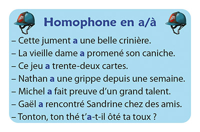 carte Phrases du jeu Ortho Cat's 2 - Les homophones grammaticaux