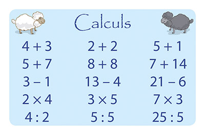 carte Calculs du jeu Maths et moutons