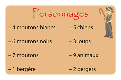 Carte Défis Personnages du jeu Maths et moutons