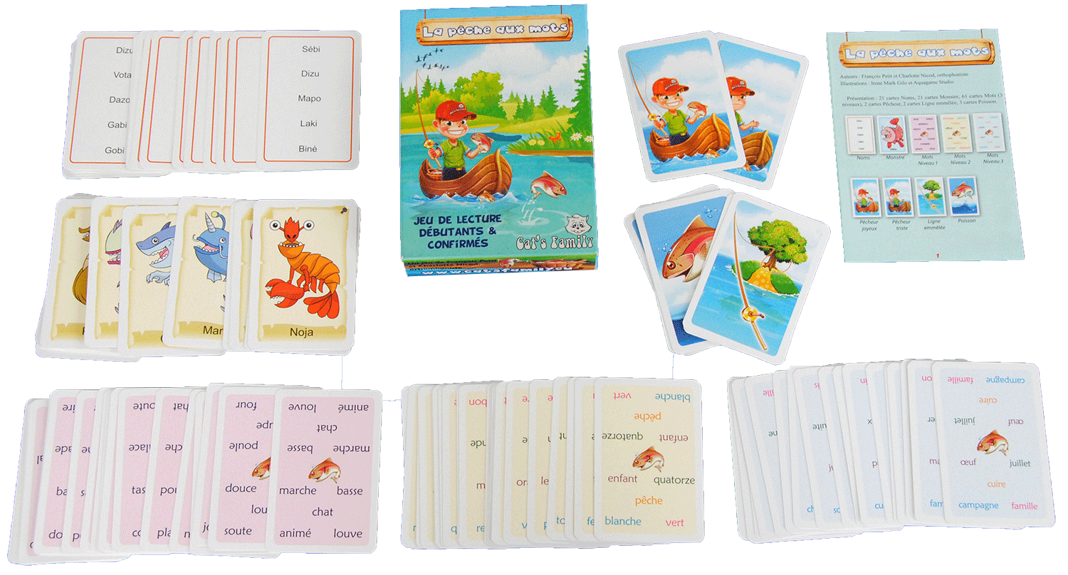 Maîtriser la lecture de mots avec le jeu de cartes La pêche aux mots créé par François Petit