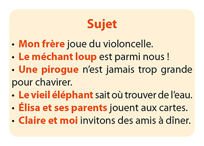 carte Phrases du jeu Grammi Cat's 2 - Les fonctions grammaticales