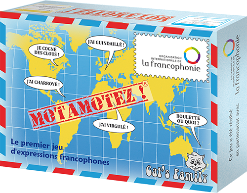 Boite du jeu Motamotez de Cat's Family, sur les expressions francophones du monde entier