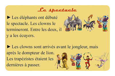 Carte Défis - Le spectacle du jeu Ne mange pas la consigne ! Circus