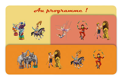 Carte Défis - Au programme du jeu Ne mange pas la consigne ! Circus