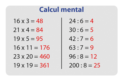 carte Défis - Calcul mental du jeu Numé Cat's 2 - Multiplications et divisions