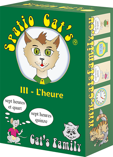 Boite du jeu Spatio Cat's 3 de Cat's Family, sur la lecture de l'heure