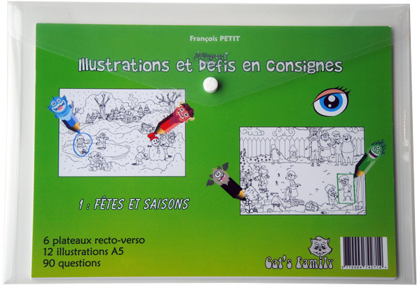 Boite du jeu Illustrations et défis en consignes 1 - Fêtes et saisons de Cat's Family