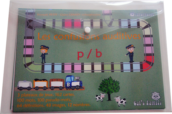 Boite du jeu Les confusions auditives p/b de Cat's Family, sur les confusion des sons