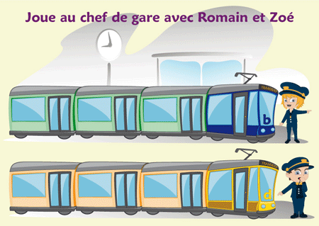 Plateau de jeu Les trains, pour le jeu Les confusions visuelles b/d de Cat's Family, sur les confusion des sons