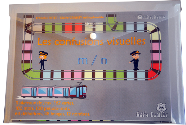 Boite du jeu Les confusions visuelles m/n de Cat's Family, sur les confusion des sons