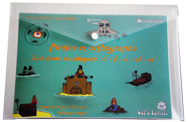 Boite du jeu Les pirates de l'orthographe - Sons en ''è'' de Cat's Family, sur l'orthographe des mots