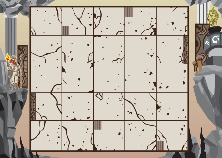 Plateau de jeu La salle piégée, pour le jeu Les aventuriers des confusions s/z de Cat's Family, sur les confusion des sons