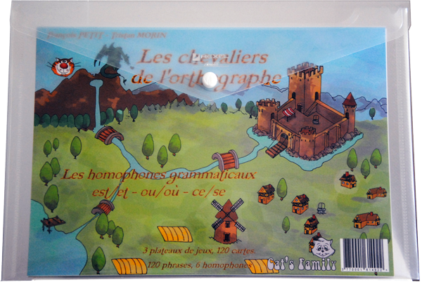 Boite du jeu Les chevaliers de l'orthographe - 2  de Cat's Family, sur les homophones grammaticaux