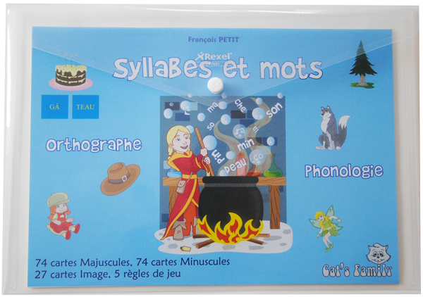 Boite du jeu Syllabes et mots de Cat's Family, sur la nature des mots