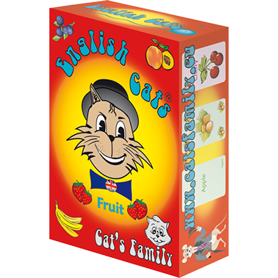 Apprendre le vocabulaire anglais et les fruits avec le jeu de cartes English Cats - Fruit